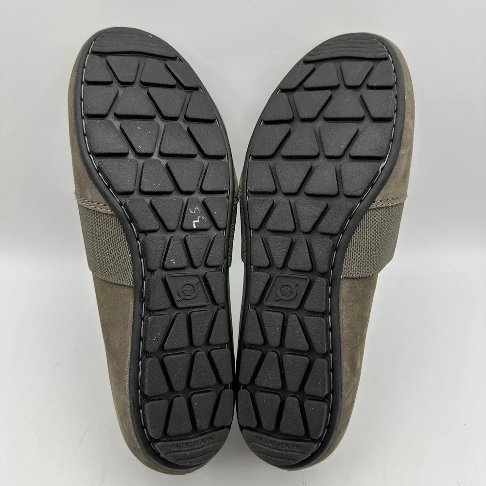 Born‎ Slip On Loafers Womens 9M Taupe Leather Fabric CQH18 F36742 Comfort Flats